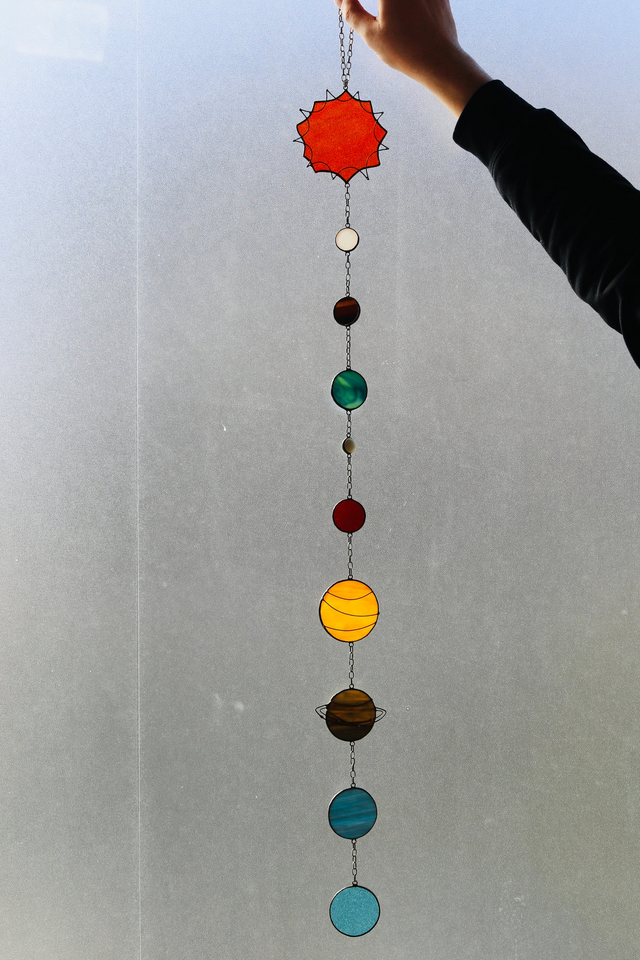 Dream Planet Stained Glass Suncatcher Celestial Decor