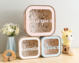 Custom Wooden Piggy Bank with Name for Kids