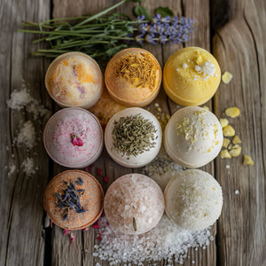Bathbomb Set, Shower favors, Natural Skincare Gift Box, Vegan Bath Product, Bath Fizzies