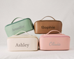 Personalized Leather Embroidered Makeup Bag