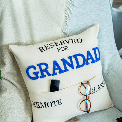 Personalized Grandpa Embroidered Pillow