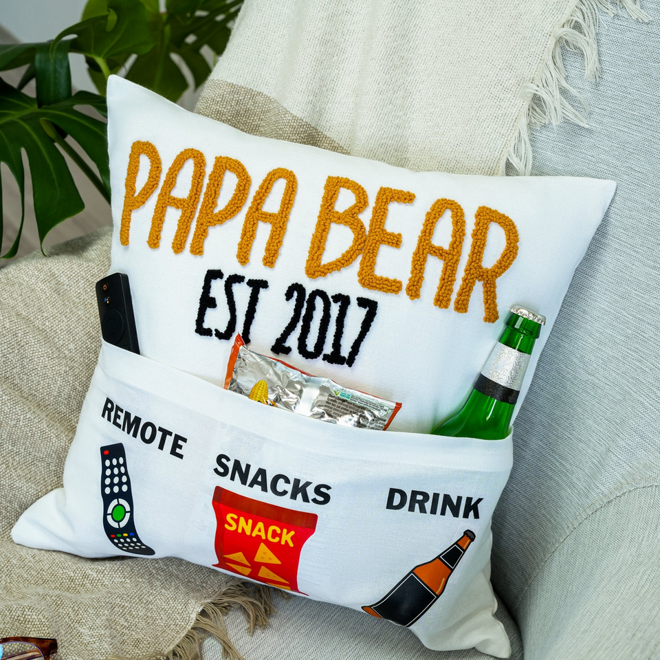 Personalized Grandpa Embroidered Pillow