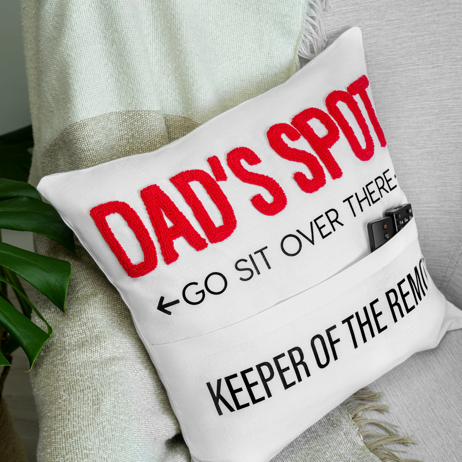 Personalized Grandpa Embroidered Pillow