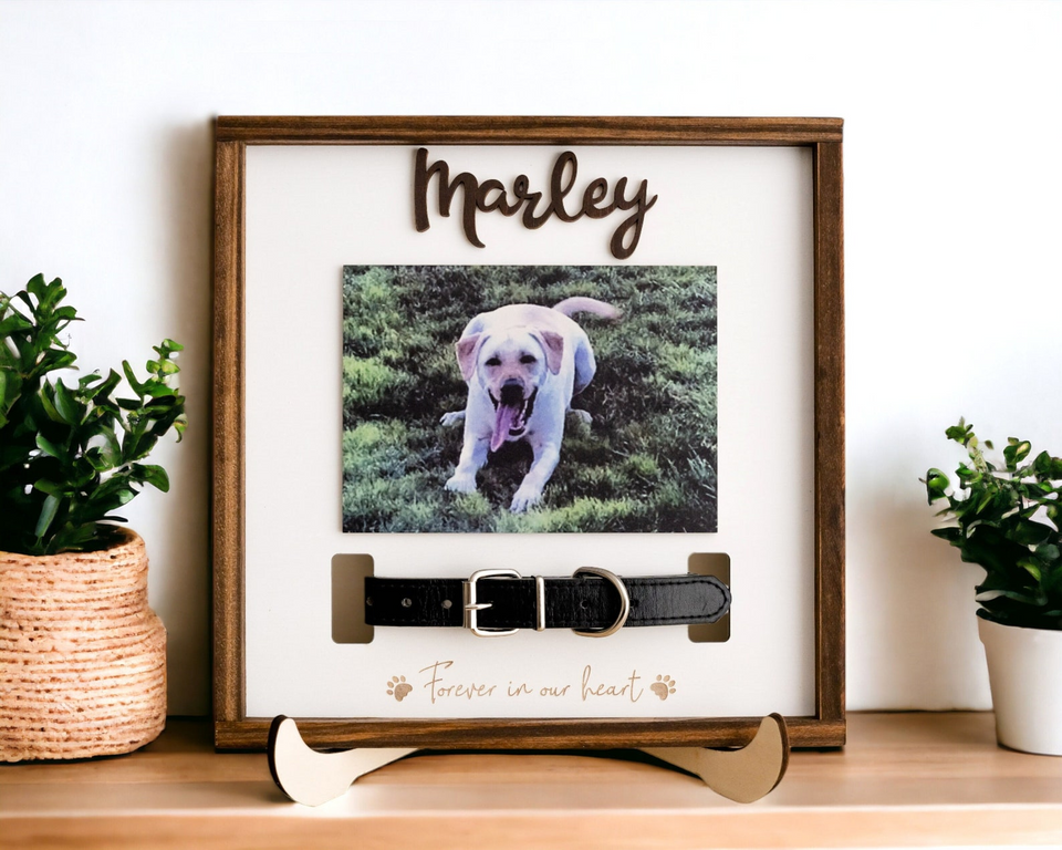 Personalized Pet Memorial Collar Holder Frame