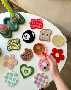 Mug Rug Coaster, Punch Needle Coasters, Handmade Teenager Gift