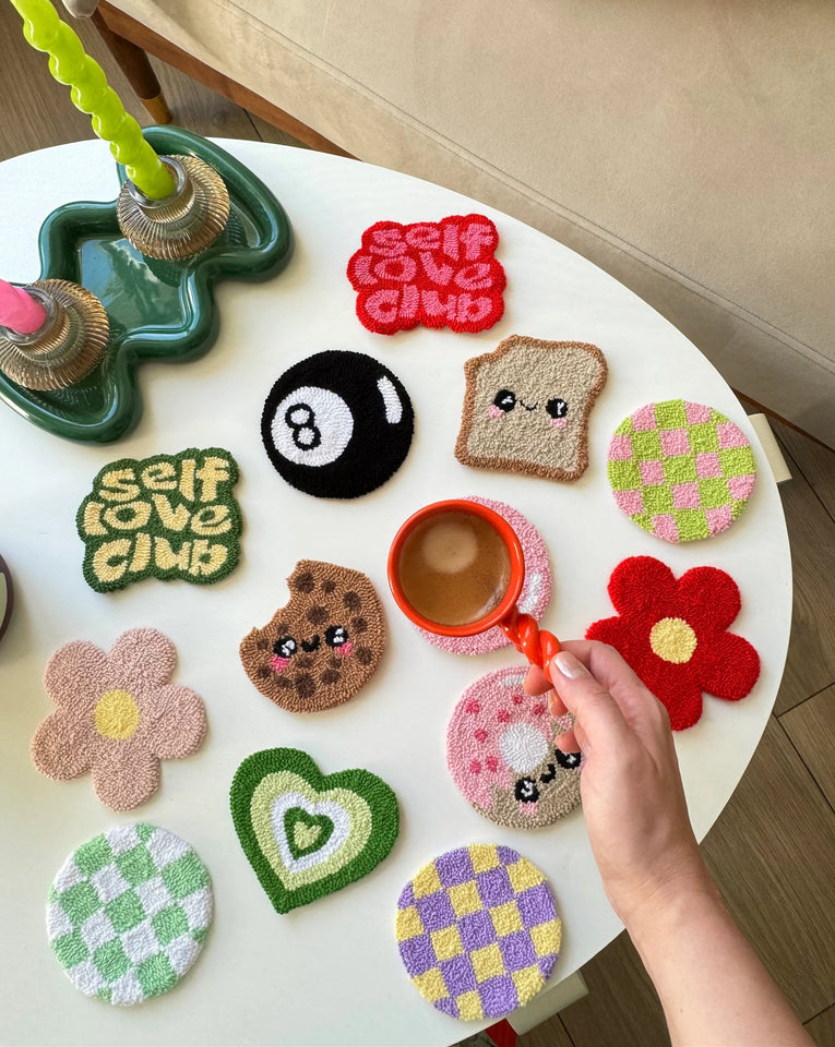 Mug Rug Coaster, Punch Needle Coasters, Handmade Teenager Gift