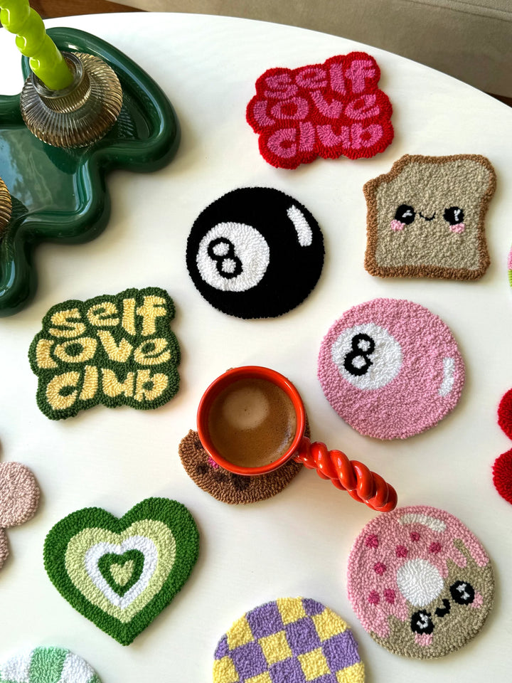 Mug Rug Coaster, Punch Needle Coasters, Handmade Teenager Gift