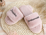 Personalized Fluffy Slippers Bridesmaid Wedding Gift