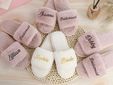 Personalized Fluffy Slippers Bridesmaid Wedding Gift