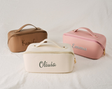 Personalized Leather Embroidered Makeup Bag