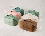 Personalized Leather Embroidered Makeup Bag