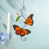 Monarch Butterfly Stained Glass Suncatcher Window Decor