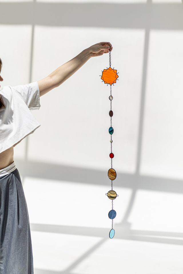 Dream Planet Stained Glass Suncatcher Celestial Decor