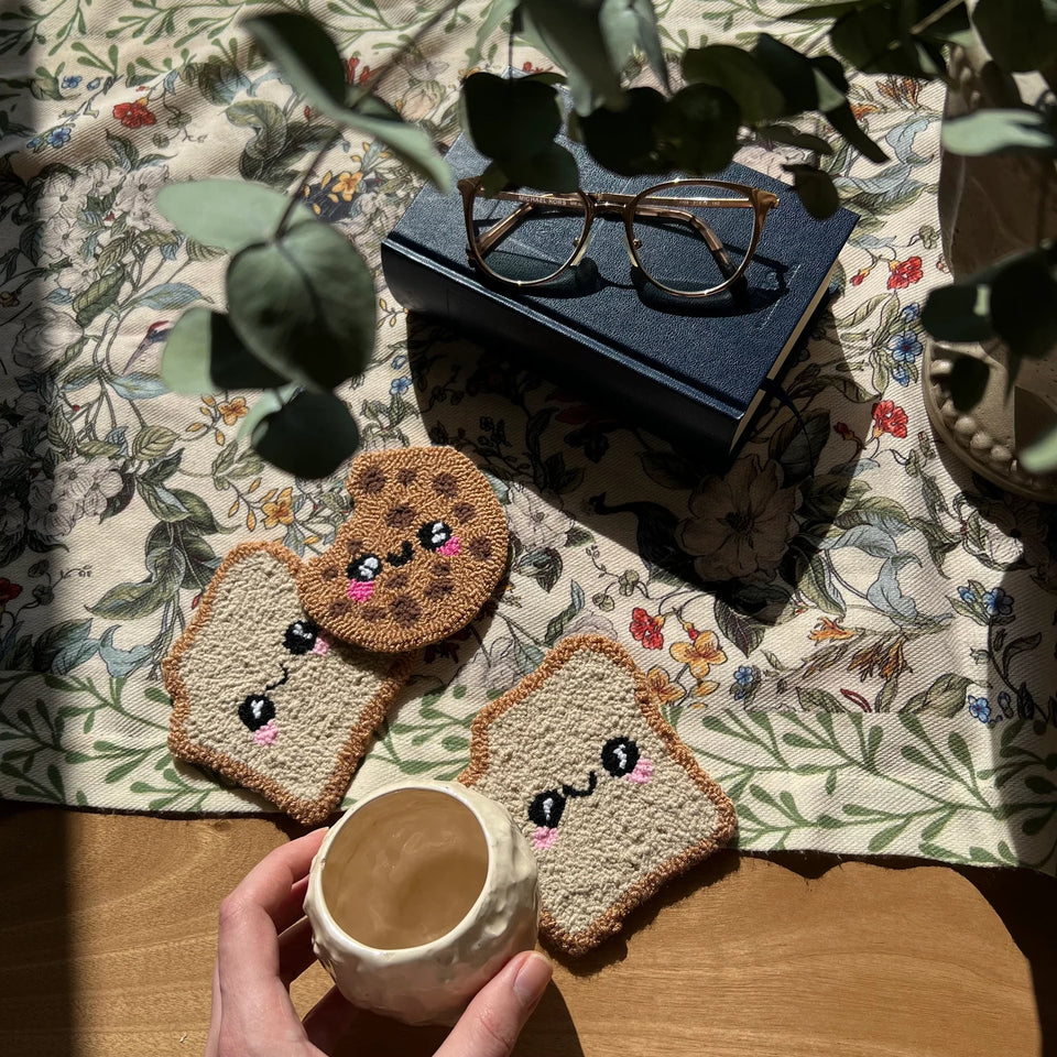 Mug Rug Coaster, Punch Needle Coasters, Handmade Teenager Gift