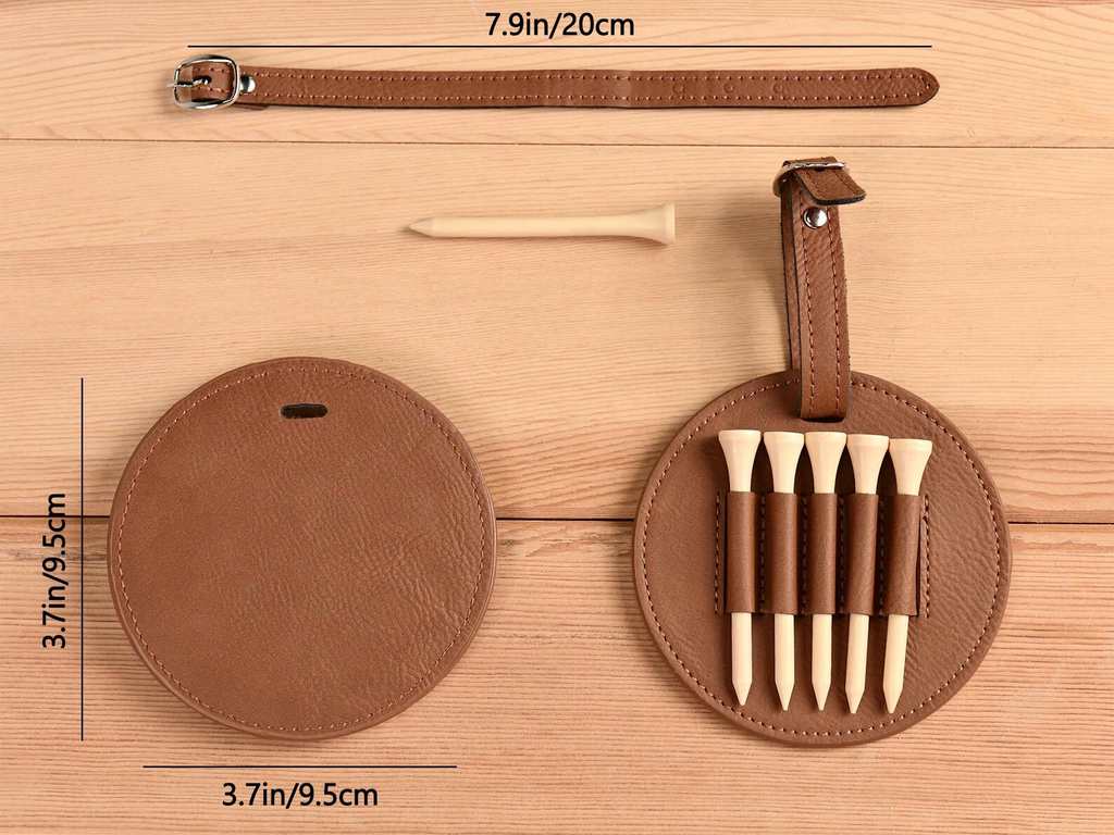 Personalized Golf Bag Tag and Leather Tee Holder Gift