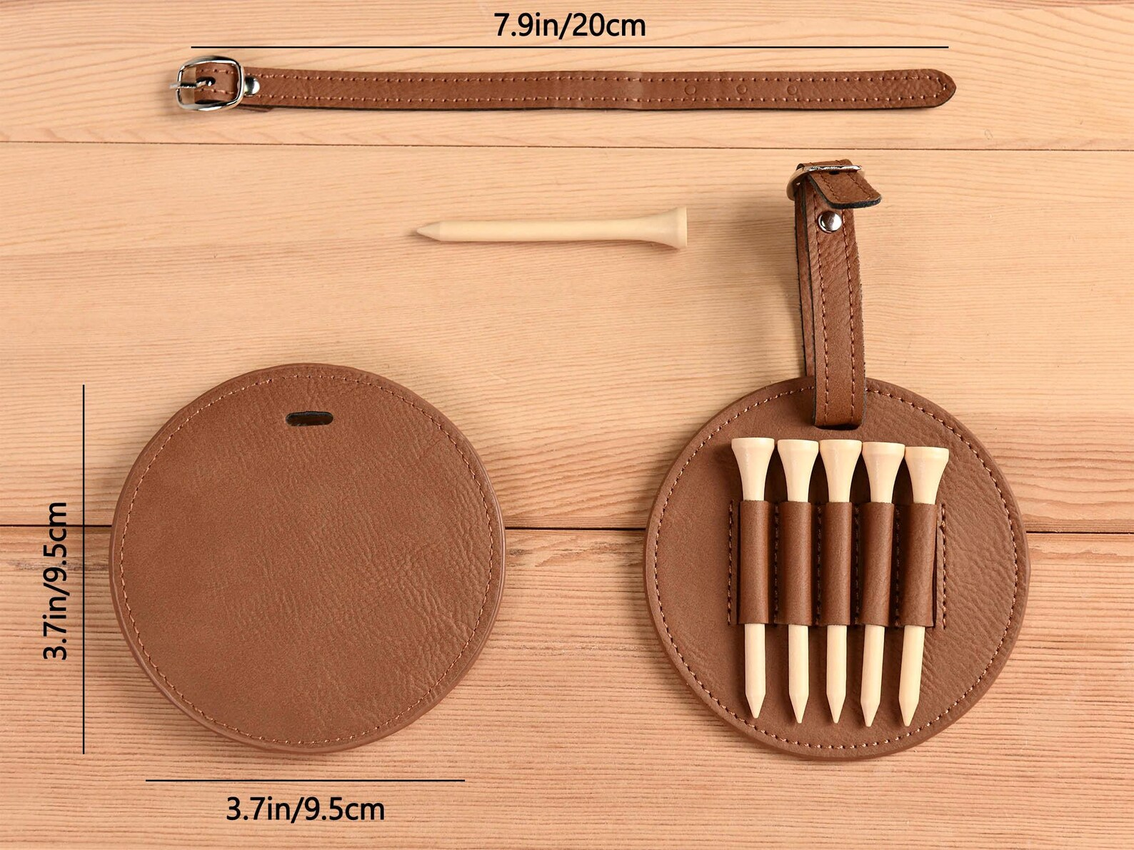 Personalized Golf Bag Tag and Leather Tee Holder Gift