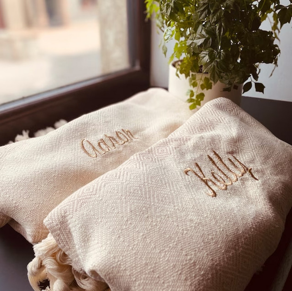 Personalized Beach Towel Bridesmaid and Wedding Gift