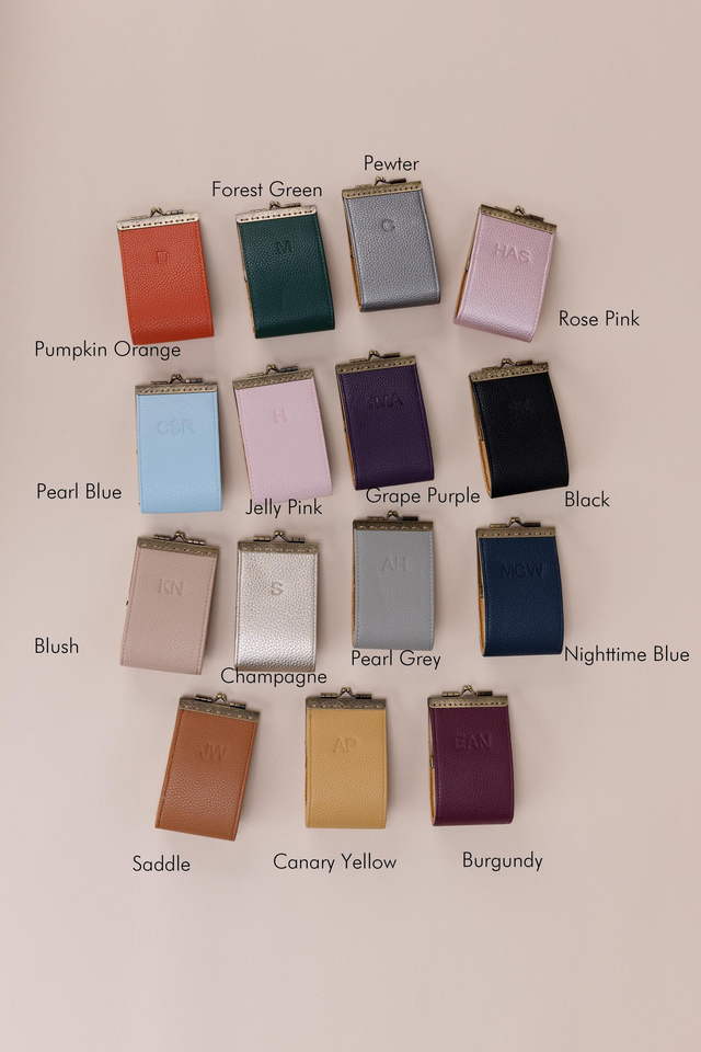 Personalized Kiss Lock Card Wallet Leather Pouch