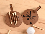 Personalized Golf Bag Tag and Leather Tee Holder Gift