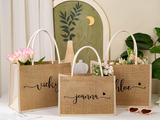 Personalized Bridesmaid Burlap Tote Bag with Name
