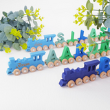 Custom Name Wooden Magnetic Train Set with Mountain Tunnel