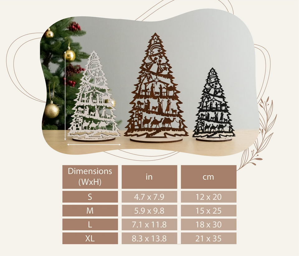 Personalized Nativity Christmas Tree Display