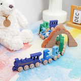 Custom Name Wooden Magnetic Train Set with Mountain Tunnel