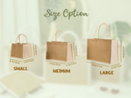 Personalized Bridesmaid Burlap Tote Bag with Name