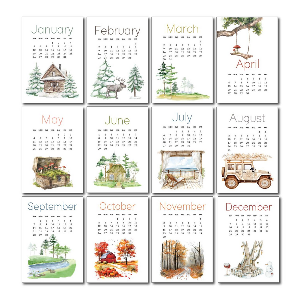 2026 Nature Desktop Calendar Gift