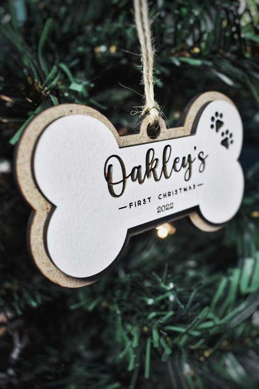 Personalized Dog Bone Christmas Ornament for Pets