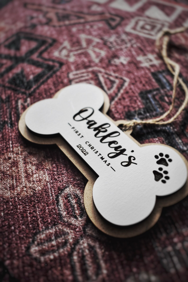 Personalized Dog Bone Christmas Ornament for Pets