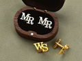 Personalized Initial Cufflinks Wedding Gift for Him