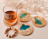 Personalized Wooden Coaster Set Custom Gift
