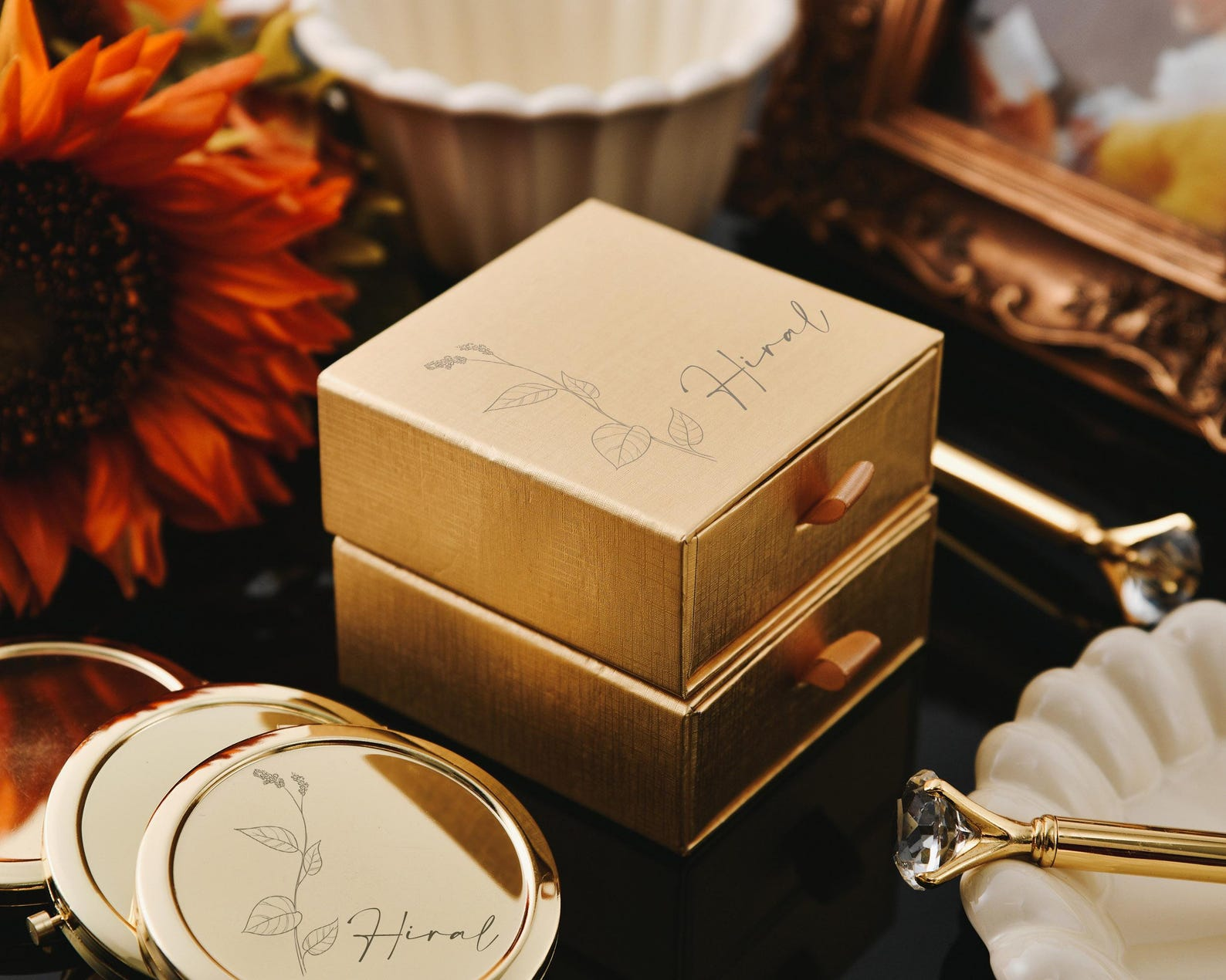 Personalized Engraved Bridesmaid Compact Mirror