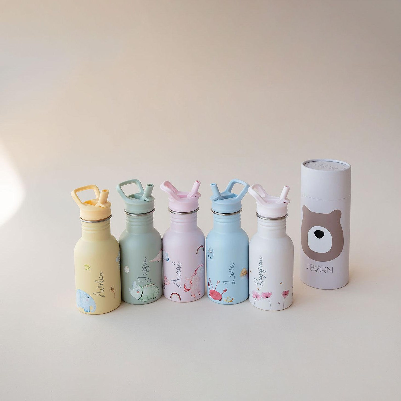 Stylish Personalized Kids Water Bottle with Straw