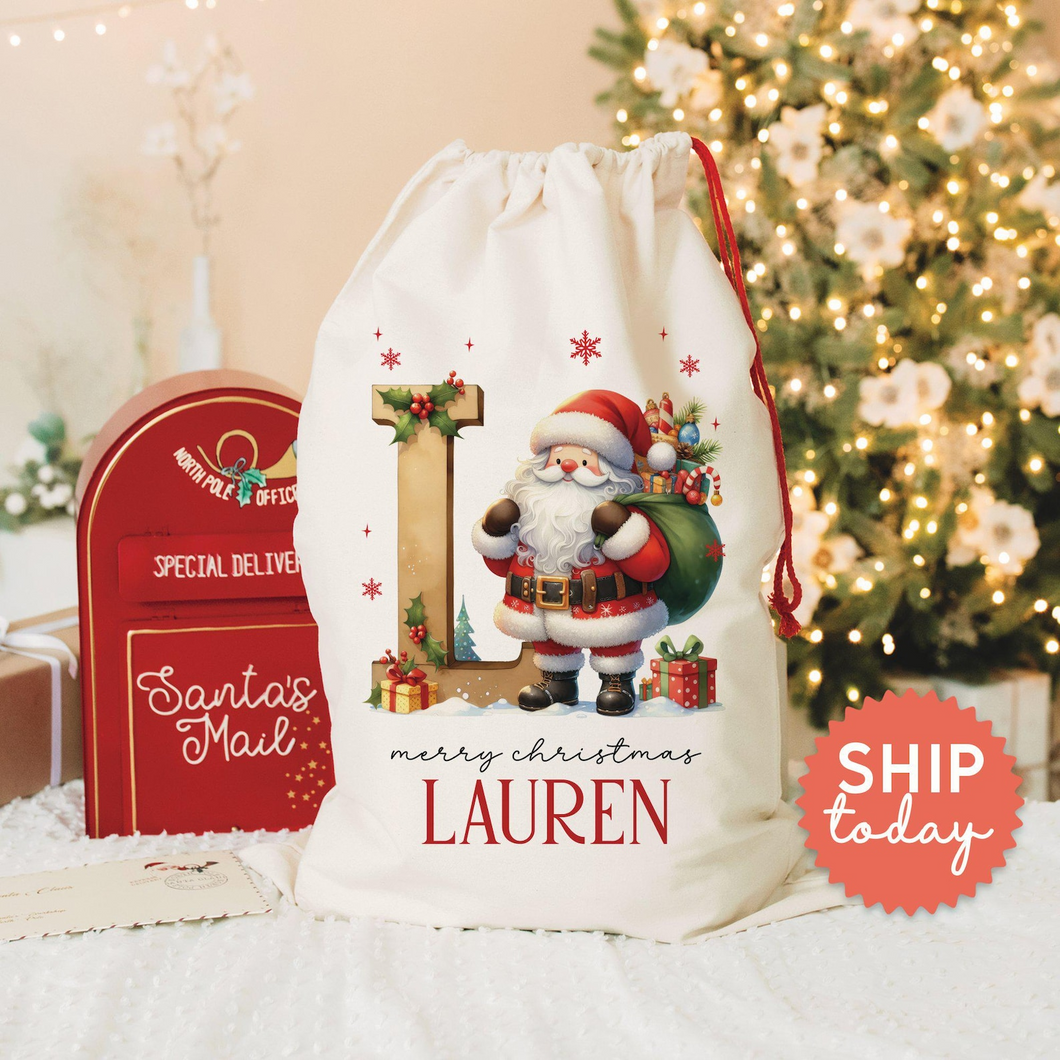 Personalized Santa Claus Christmas Gift Bag