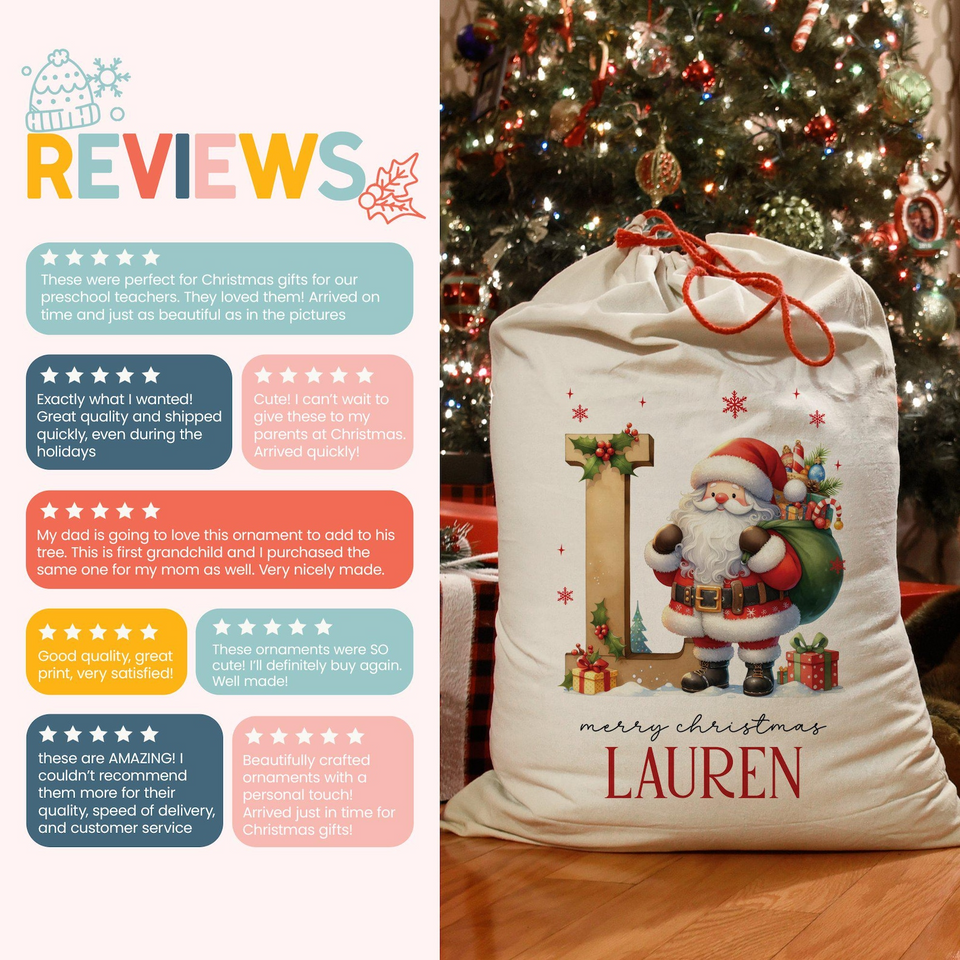 Personalized Santa Claus Christmas Gift Bag