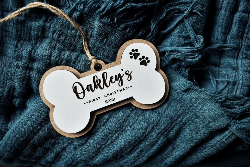 Personalized Dog Bone Christmas Ornament for Pets