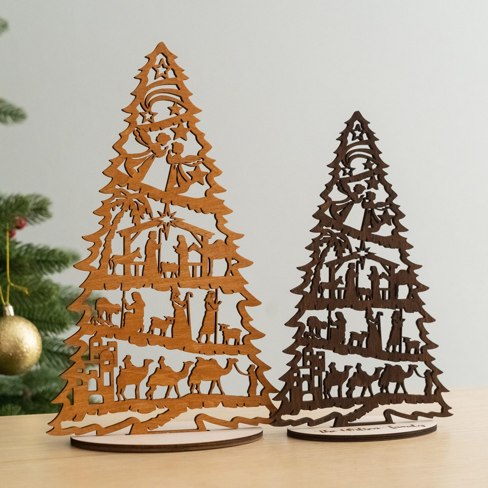 Personalized Nativity Christmas Tree Display