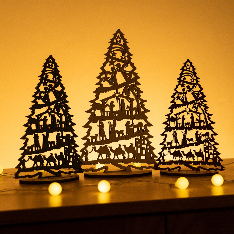 Personalized Nativity Christmas Tree Display