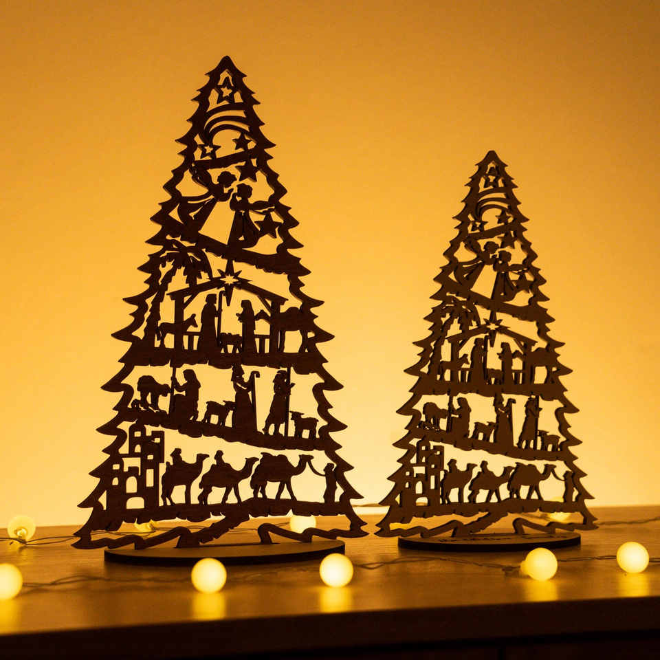Personalized Nativity Christmas Tree Display