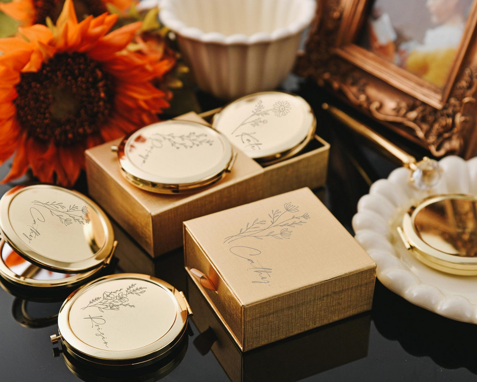 Personalized Engraved Bridesmaid Compact Mirror
