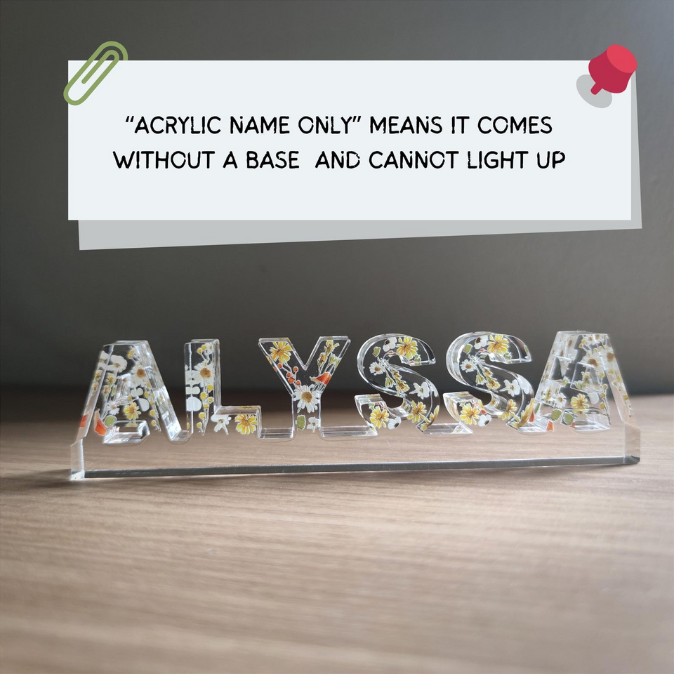 Personalized Flower Night Light Custom Gift for Kids and Teens