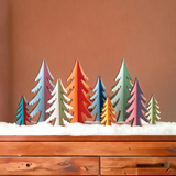 Colorful Wooden Christmas Trees Decor