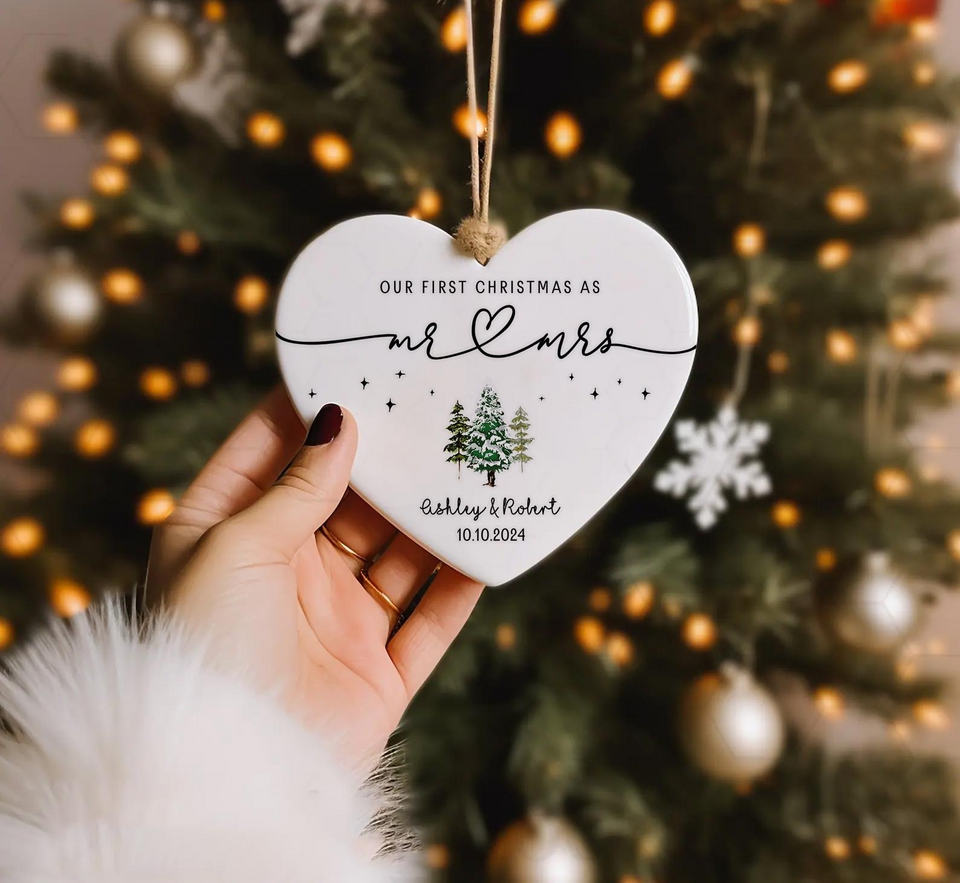 Personalized Mr & Mrs First Christmas Ornament