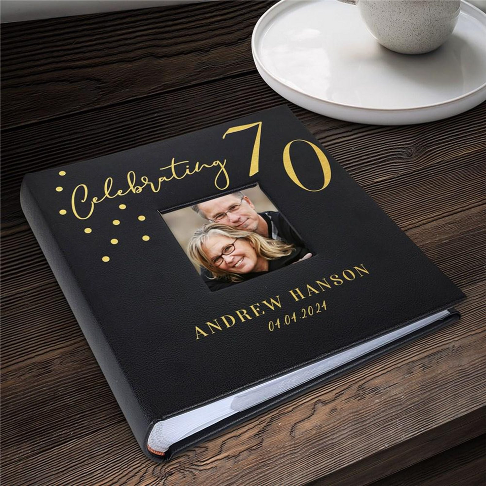 Personalized Birthday Photo Album Engraved Leatherette Gift