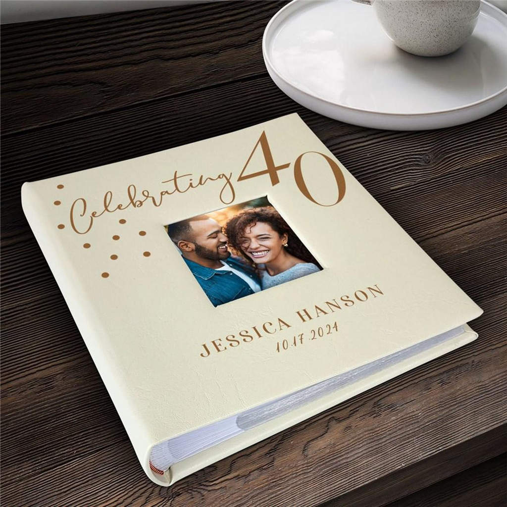 Personalized Birthday Photo Album Engraved Leatherette Gift