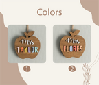 Personalized Teacher Ornament Gift Card Holder Christmas Apple Decor