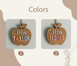 Personalized Teacher Ornament Gift Card Holder Christmas Apple Decor