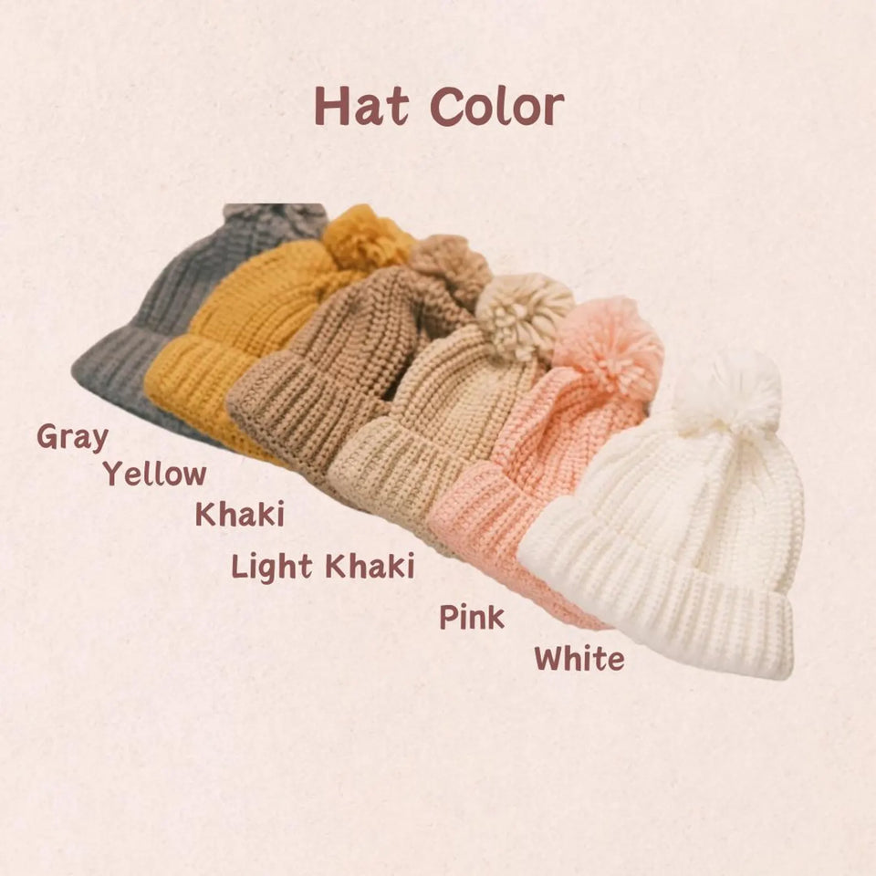 Personalized Kids Knit Beanie Custom Name Winter Hat